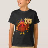 67 Funny Thanksgiving Turkey Meme Six Seven 6 7 Gi Tシャツ (正面)