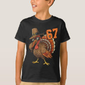 67 Funny Thanksgiving Turkey Meme Six Seven 6 7  Tシャツ (正面)