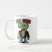 67 Funny Zombie Six Seven Humor Meme Brainrot Sick コーヒーマグカップ (左)