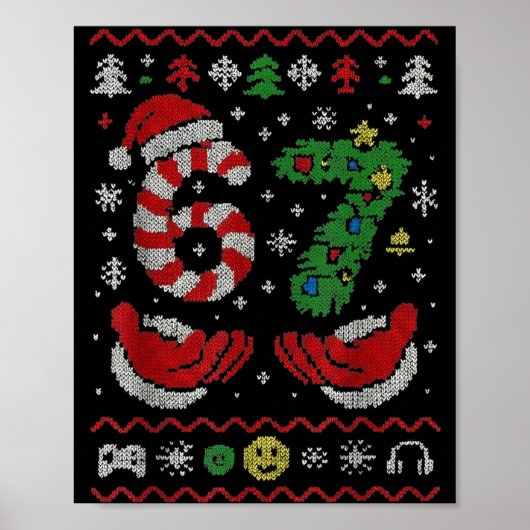 67 Gen Alpha Meme Ugly Christmas 6 7 Family Matchi ポスター (正面)