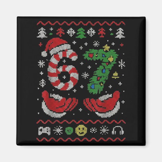 67 Gen Alpha Meme Ugly Christmas 6 7 Family Matchi マグネット (正面)