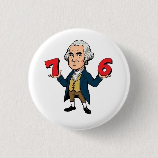 67 George Washington 7-6 Six Seven Meme 67  缶バッジ (正面)