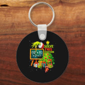 67 Green Teacher Christmas Six Seven Meme Brainrot キーホルダー (正面)