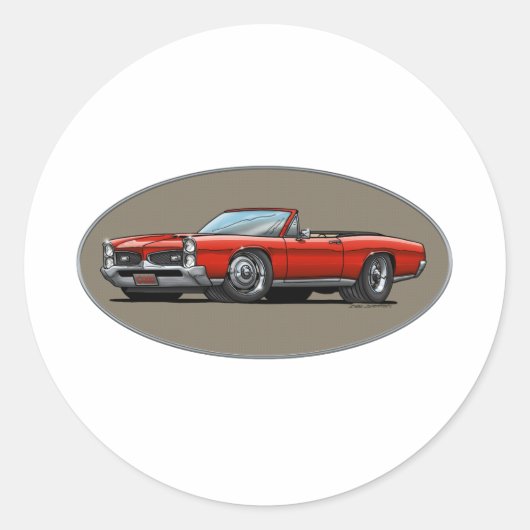 67 GTO_Red_Convertiable ラウンドシール (正面)