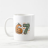 67 Halloween 67 Meme Funny Six Seven Gen Alpha Men コーヒーマグカップ (左)