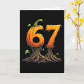 67 Halloween Brainrot Meme 6 7 Numbers Six Seven P カード (黄色い花)