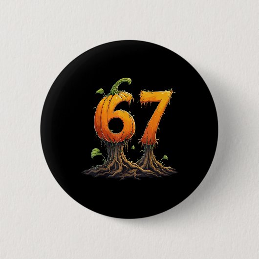 67 Halloween Brainrot Meme 6 7 Numbers Six Seven P 缶バッジ (正面)