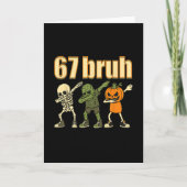 67 Halloween Bruh Funny Brainrot Meme Six Seven Bo カード (正面)