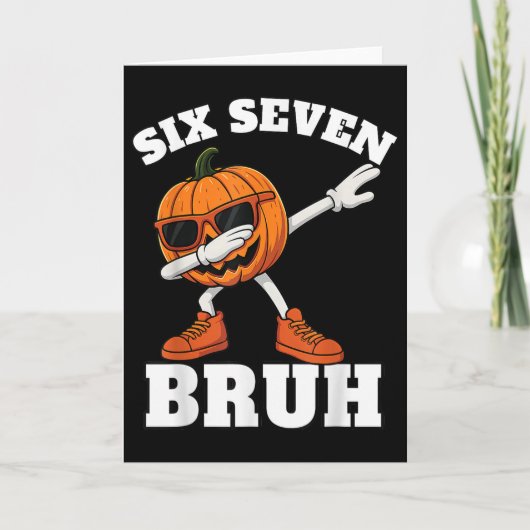 67 Halloween Funny Six Seven Bruh Meme Brainrot Pu カード (正面)