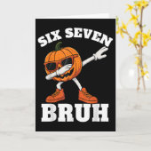 67 Halloween Funny Six Seven Bruh Meme Brainrot Pu カード (黄色い花)