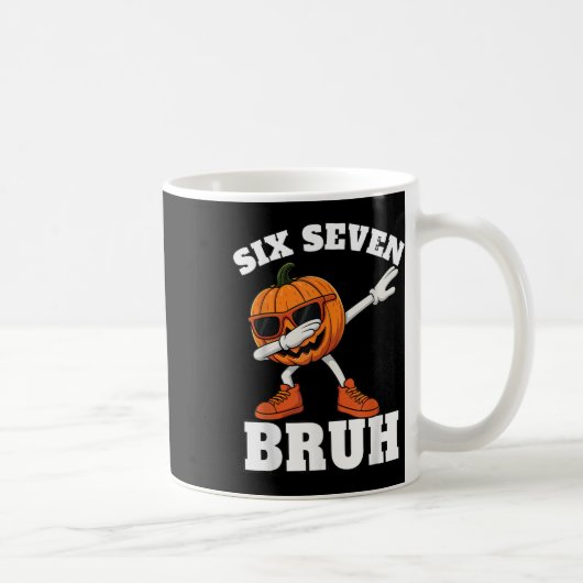 67 Halloween Funny Six Seven Bruh Meme Brainrot Pu コーヒーマグカップ (右)