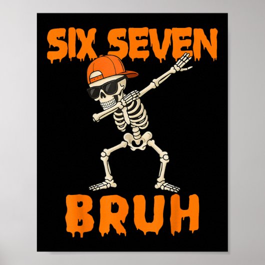 67 Halloween Funny Six Seven Meme Brainrot Pumpkin ポスター (正面)