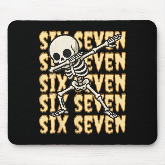 67 Halloween Funny Six Seven Meme Brainrot Skeleto マウスパッド (正面)