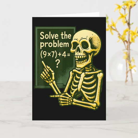 67 Halloween Math Funny Six Seven Meme Brainrot Sk カード (黄色い花)