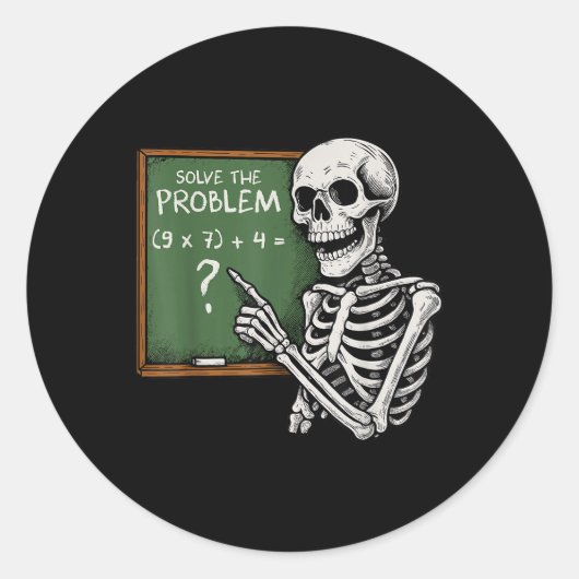 67 Halloween Math Funny Six Seven Meme Brainrot Sk ラウンドシール (正面)