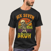 67 Halloween Meme 6 7 Skeleton Six Seven Numbers F Tシャツ (正面)