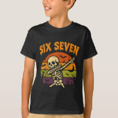 67 Halloween Meme 6 7 Skeleton Six Seven Numbers F Tシャツ (正面)