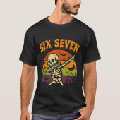 67 Halloween Meme 6 7 Skeleton Six Seven Numbers F Tシャツ (正面)