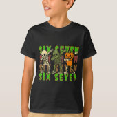 67 Halloween Meme Six Seven Dabbing Skeleton Zombi Tシャツ (正面)
