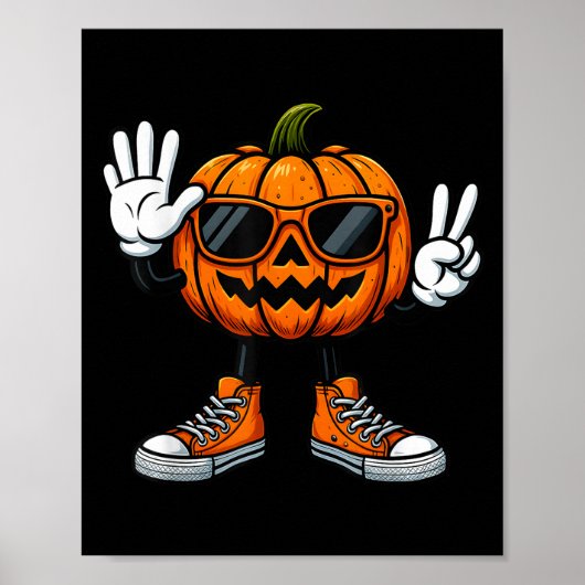 67 Halloween Pumpkin Funny Brainrot Meme Kids Six ポスター (正面)
