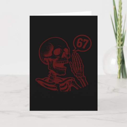 67 Halloween Skeleton Six Seven Meme Brainrot Funn カード (正面)