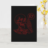 67 Halloween Skeleton Six Seven Meme Brainrot Funn カード (黄色い花)