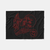 67 Halloween Skeleton Six Seven Meme Brainrot Funn フリースブランケット (正面(横))