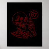 67 Halloween Skeleton Six Seven Meme Brainrot Funn ポスター (正面)