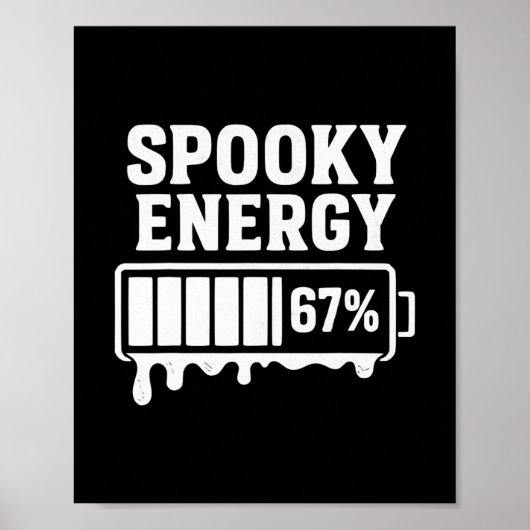 67 Halloween Spooky Energy Brainrot Meme Six Seven ポスター (正面)