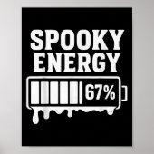 67 Halloween Spooky Energy Brainrot Meme Six Seven ポスター (正面)