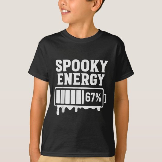 67 Halloween Spooky Energy Brainrot Meme Six Seven Tシャツ (正面)