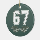 67 Hand Funny Six Seven Meme Generation Alpha  セラミックオーナメント (左)