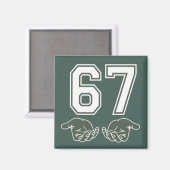 67 Hand Funny Six Seven Meme Generation Alpha  マグネット (正面/裏面)