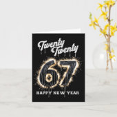 67 Happy New Year's Eve Six Seven Funny 2026 Brain カード (黄色い花)