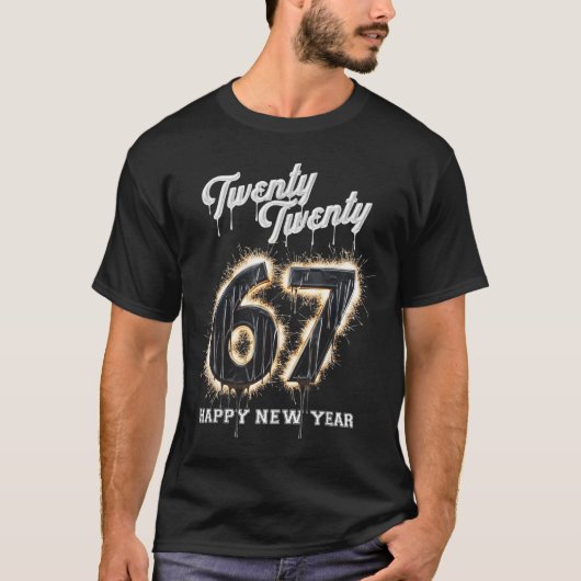 67 Happy New Year's Eve Six Seven Funny 2026 Brain Tシャツ (正面)