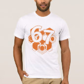 67 Hexa Fusion – Bold Geometric Number Design Tシャツ (正面)