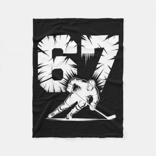 67 Hockey Cool Six Seven Gen Alpha Slang Winter St フリースブランケット (正面)