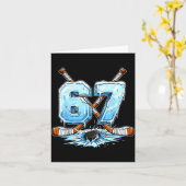 67 Hockey Drip Number Funny Meme Style Boys Graphi カード (黄色い花)