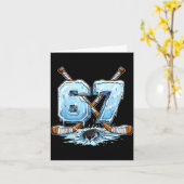 67 Hockey Drip Number Funny Meme Style Boys Graphi カード (黄色い花)
