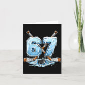 67 Hockey Drip Number Funny Meme Style Boys Graphi カード (正面)