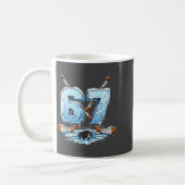 67 Hockey Drip Number Funny Meme Style Boys Graphi コーヒーマグカップ (左)