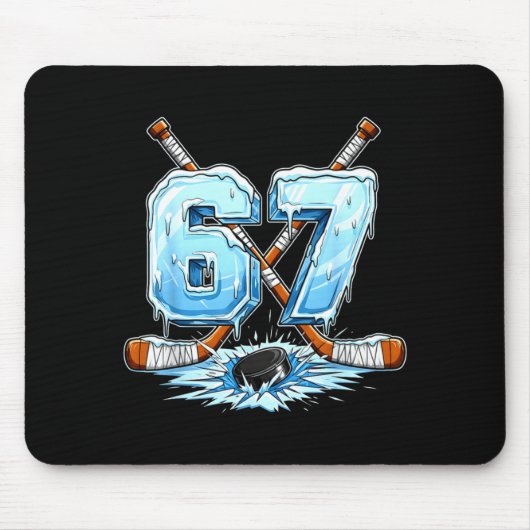 67 Hockey Drip Number Funny Meme Style Boys Graphi マウスパッド (正面)