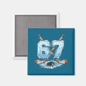 67 Hockey Drip Number Funny Meme Style Boys Graphi マグネット (正面/裏面)