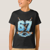 67 Hockey Drip Number Funny Meme Style Boys Graphi Tシャツ (正面)