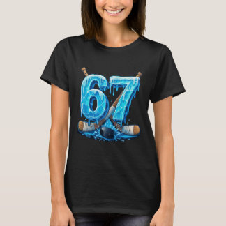 67 Hockey Drip Number Funny Meme Style Six Seven Tシャツ