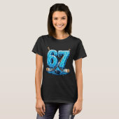 67 Hockey Drip Number Funny Meme Style Six Seven Tシャツ (正面フル)