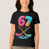 67 hockey Drip Number Funny Six Seven 6 7 Meme トライブレンドＴシャツ (正面)
