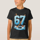 67 Hockey Ice Cream Drip Gen Alpha Slang Boys Men  Tシャツ (正面)