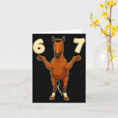 67 Horse Funny Gen Alpha Slang Kids Teens Number T カード (黄色い花)