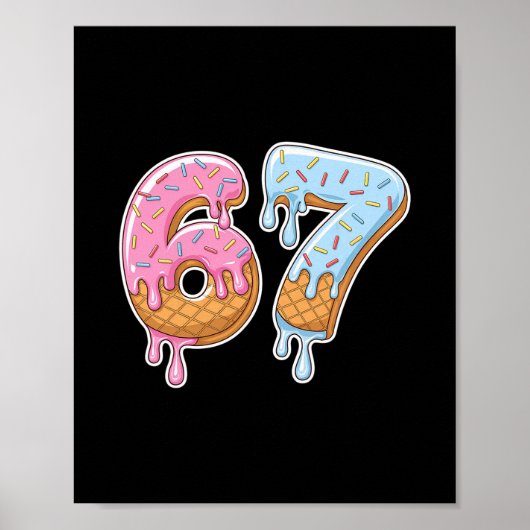 67 Ice Cream 67 Meme Funny Six Seven Gen Alpha Men ポスター (正面)